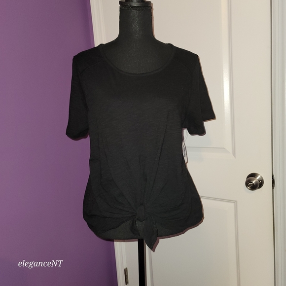 Express Black Front Knot s/s Shirt Sz: XL NWT - Picture 2 of 9
